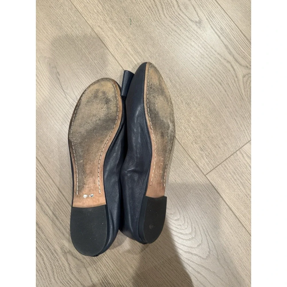 Tory Burch Chase Ballet flats in navy leather‎ Size 7.5 Classic